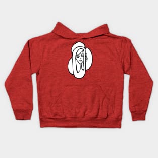 Oh Girl, Line Drawing Kids Hoodie